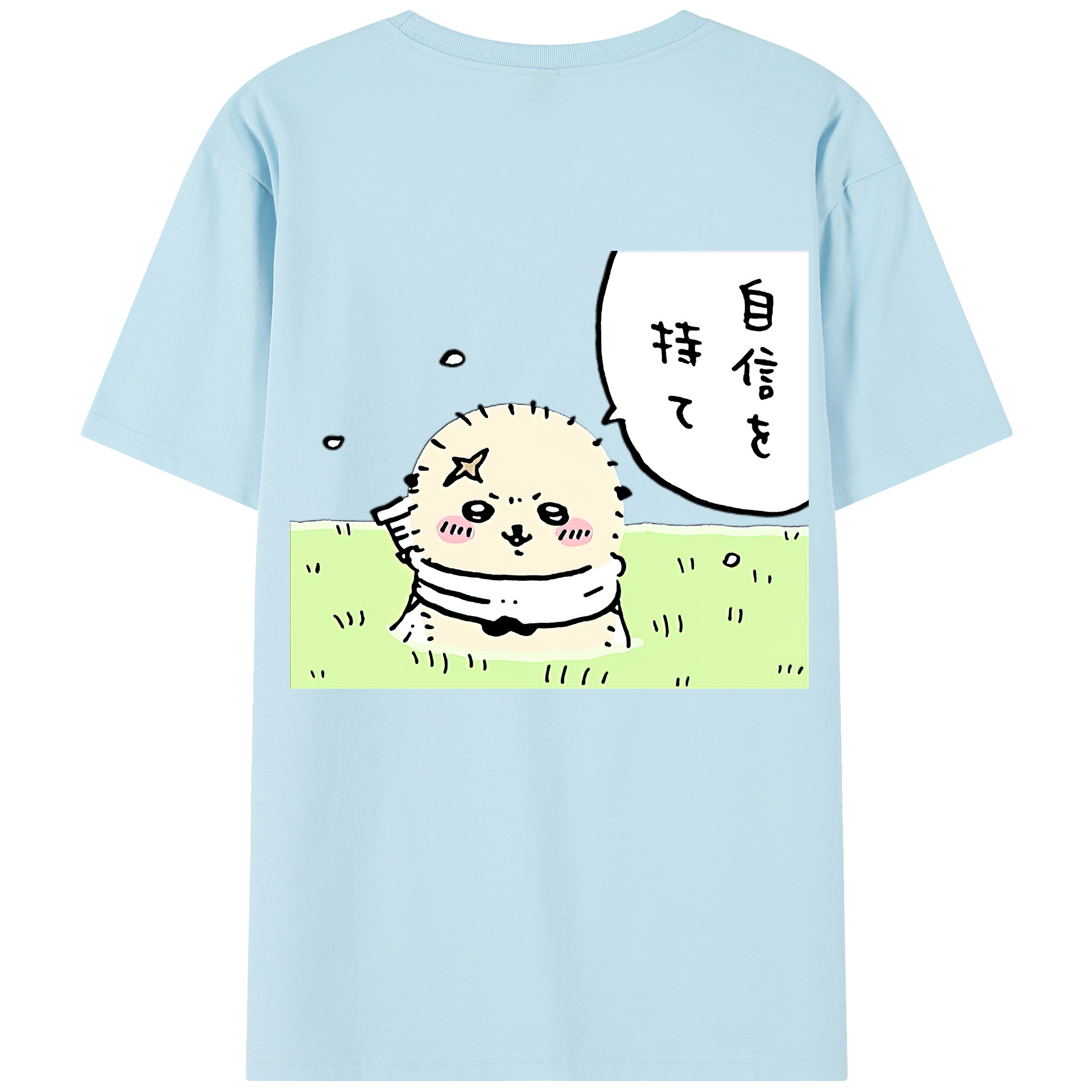 （画像用） ちいかわ ラッコ Chii-kawa Sea otter 綿100％半袖Tシャツ（背面プリント）